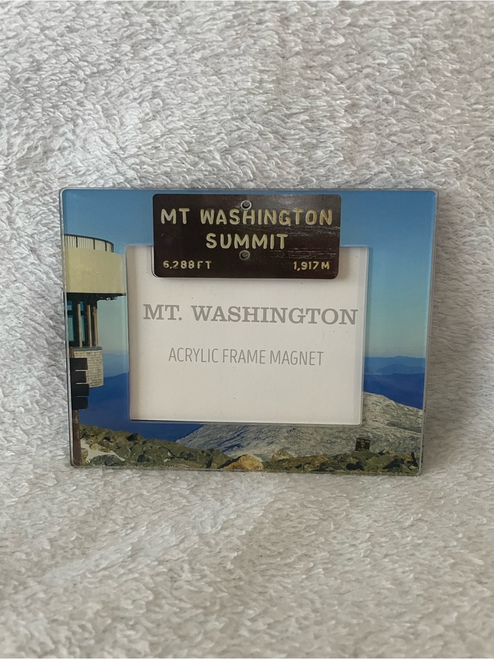 Mt Washington Summit Acrylic Frame Magnet - Blue Scenic